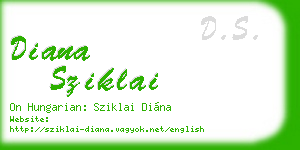 diana sziklai business card